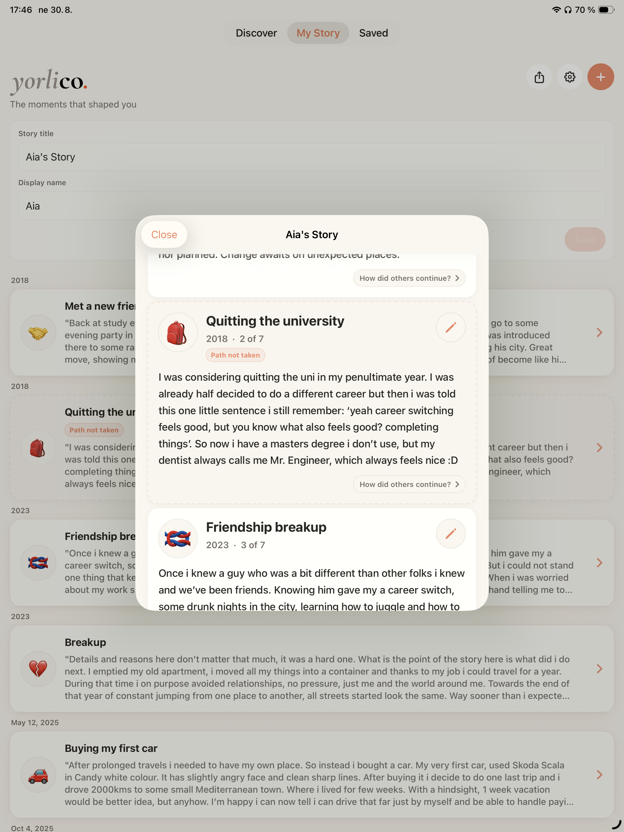 Yorlico Story reader screen on iPad
